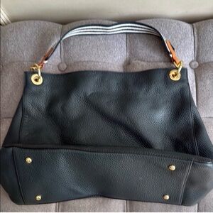 Mark & Graham Navy Leather Shoulder Bag . New Leather handle included.